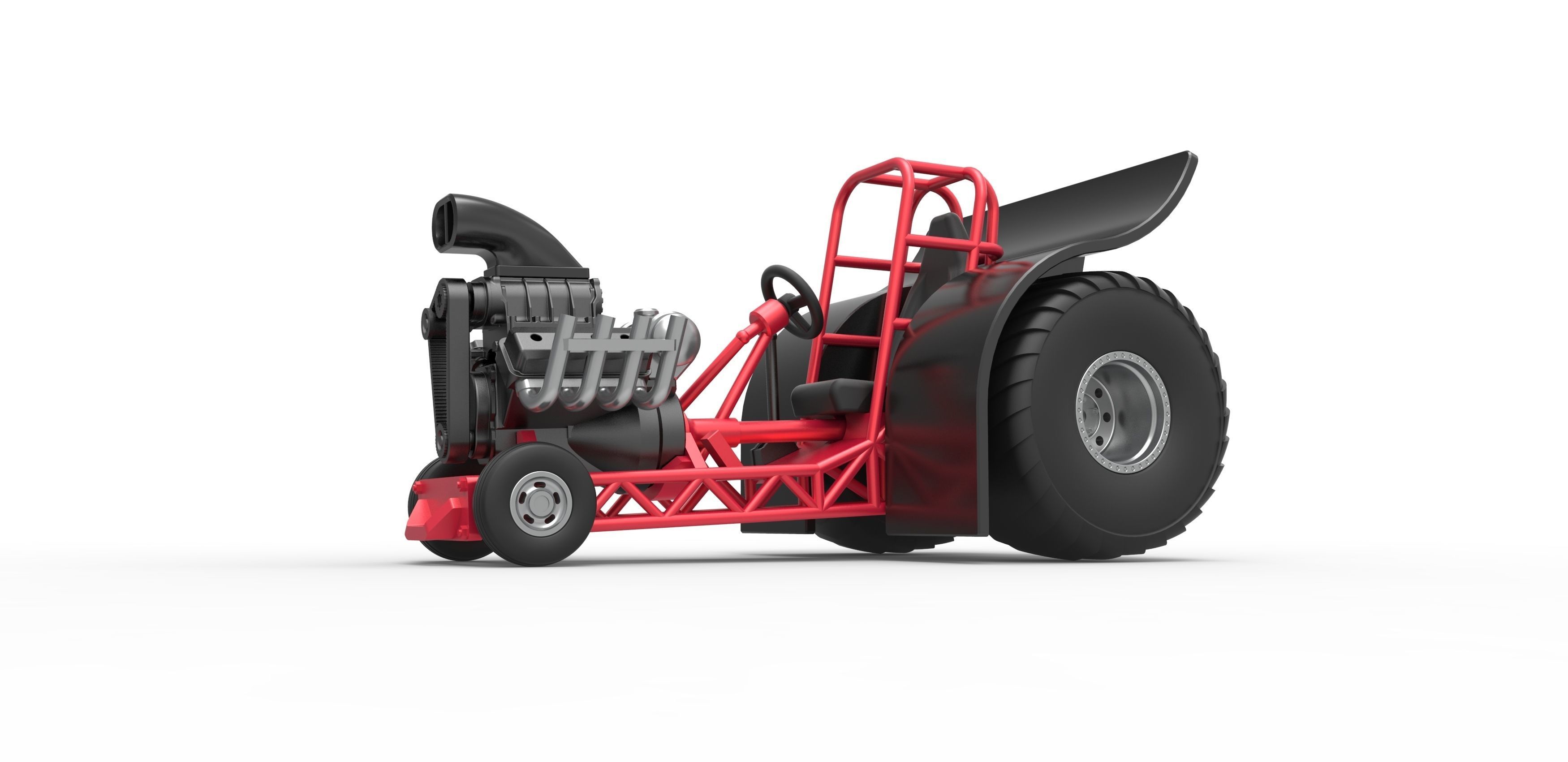 Mini Rod pulling tractor Scale 1 to 25 3D print model_2