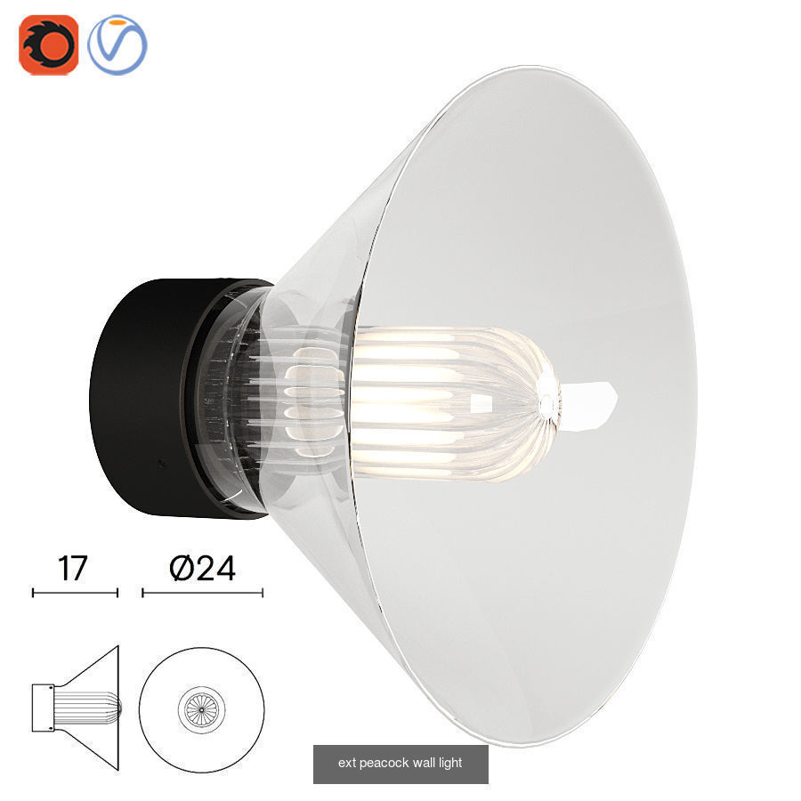 Ext peacock bathroom lights 3D Model Collection_2