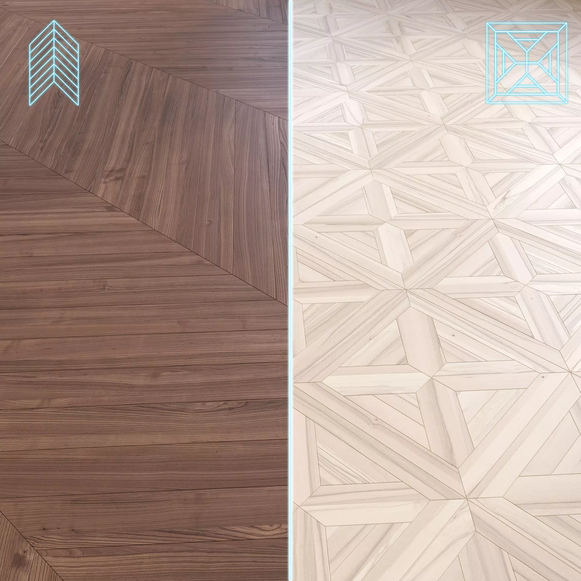 Parquet - Laminate - Wooden floor 2 in 1 Low-poly 3D model_0