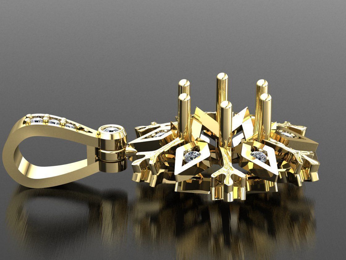 Christmas necklace 3D model 3D print model_4