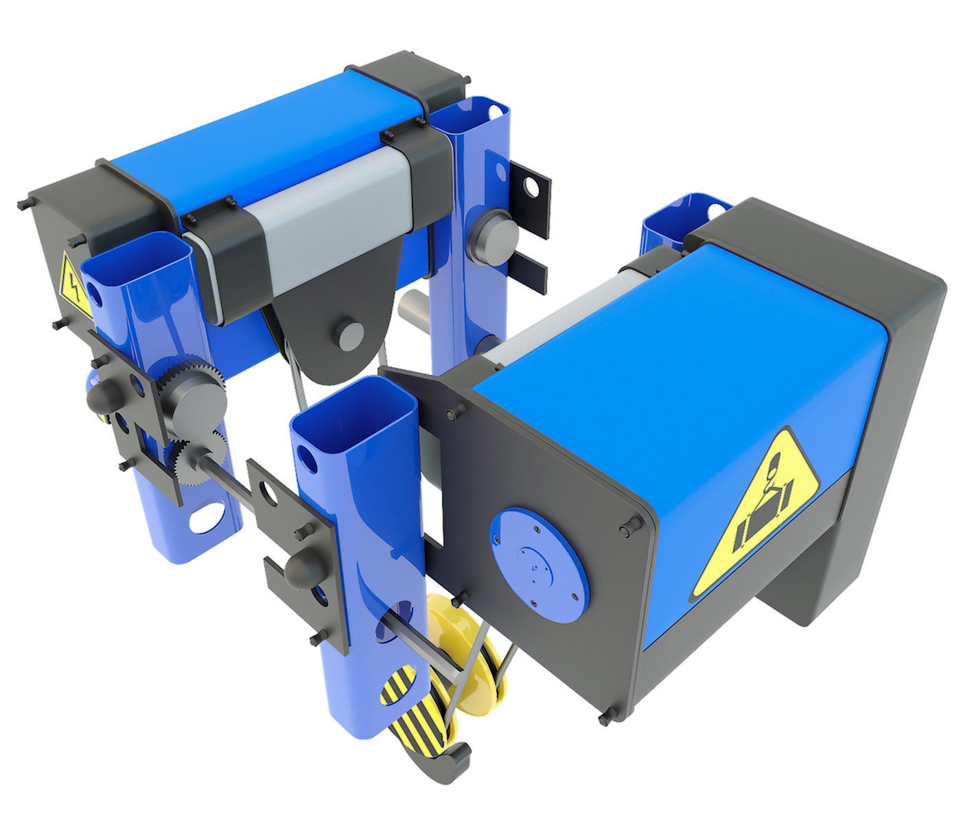 Electric crane hoist 3D model_6
