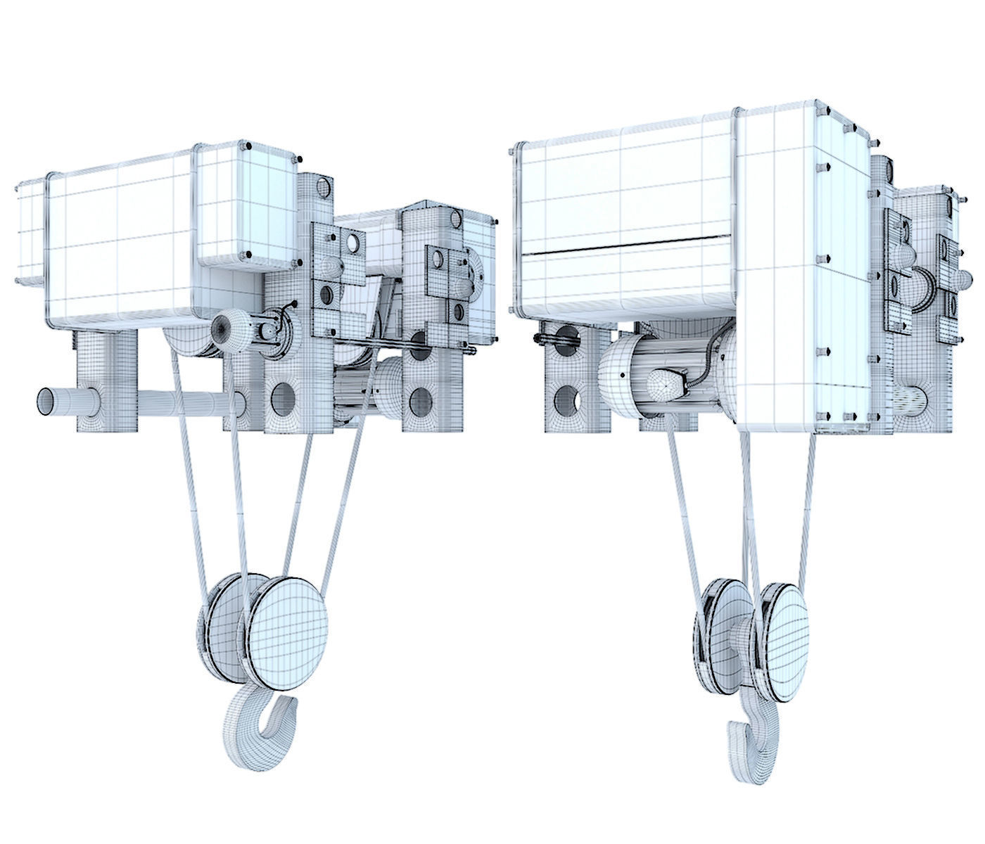 Electric crane hoist 3D model_15