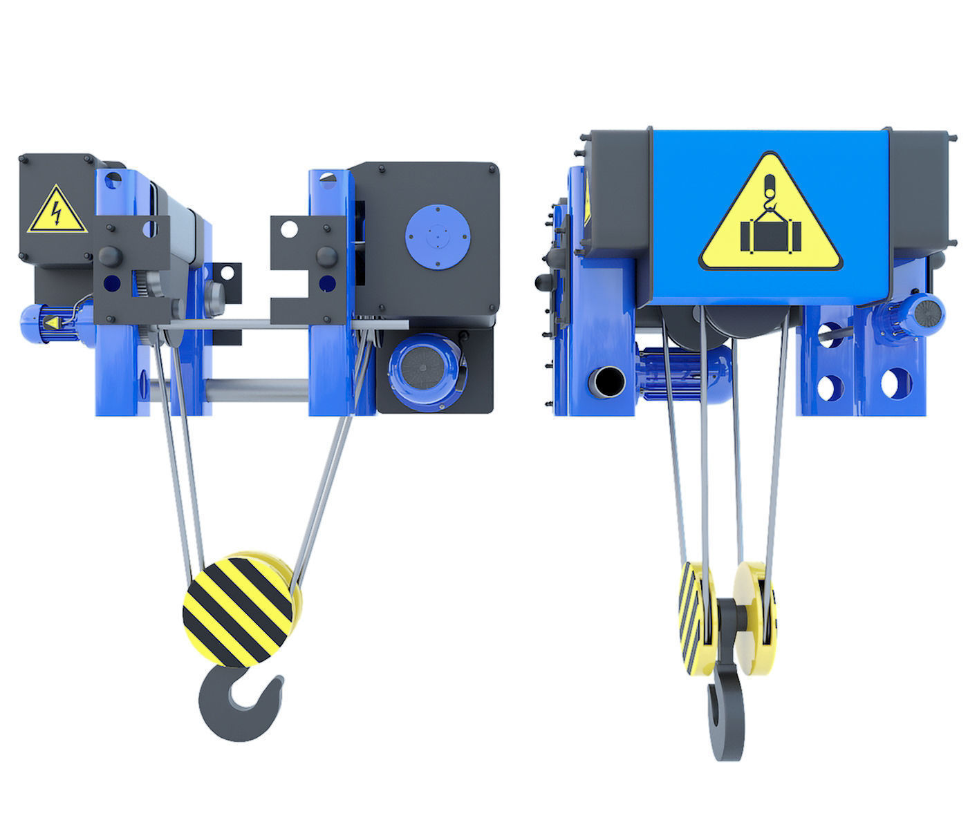 Electric crane hoist 3D model_4