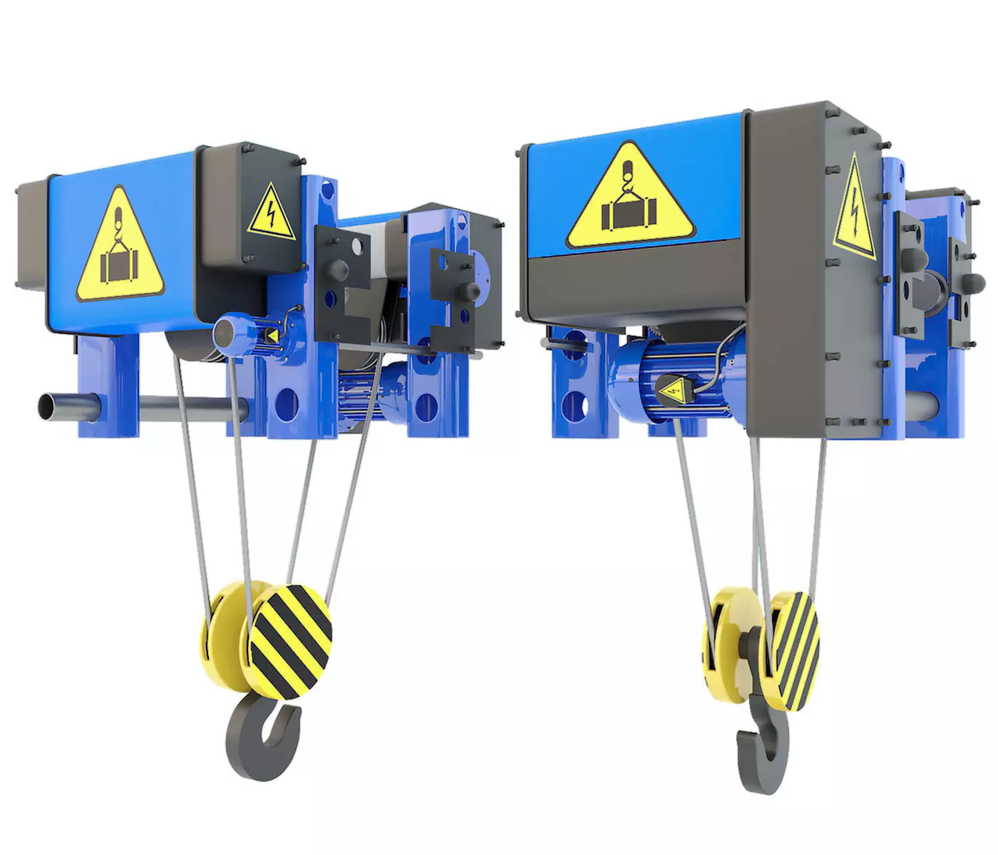 Electric crane hoist 3D model_0