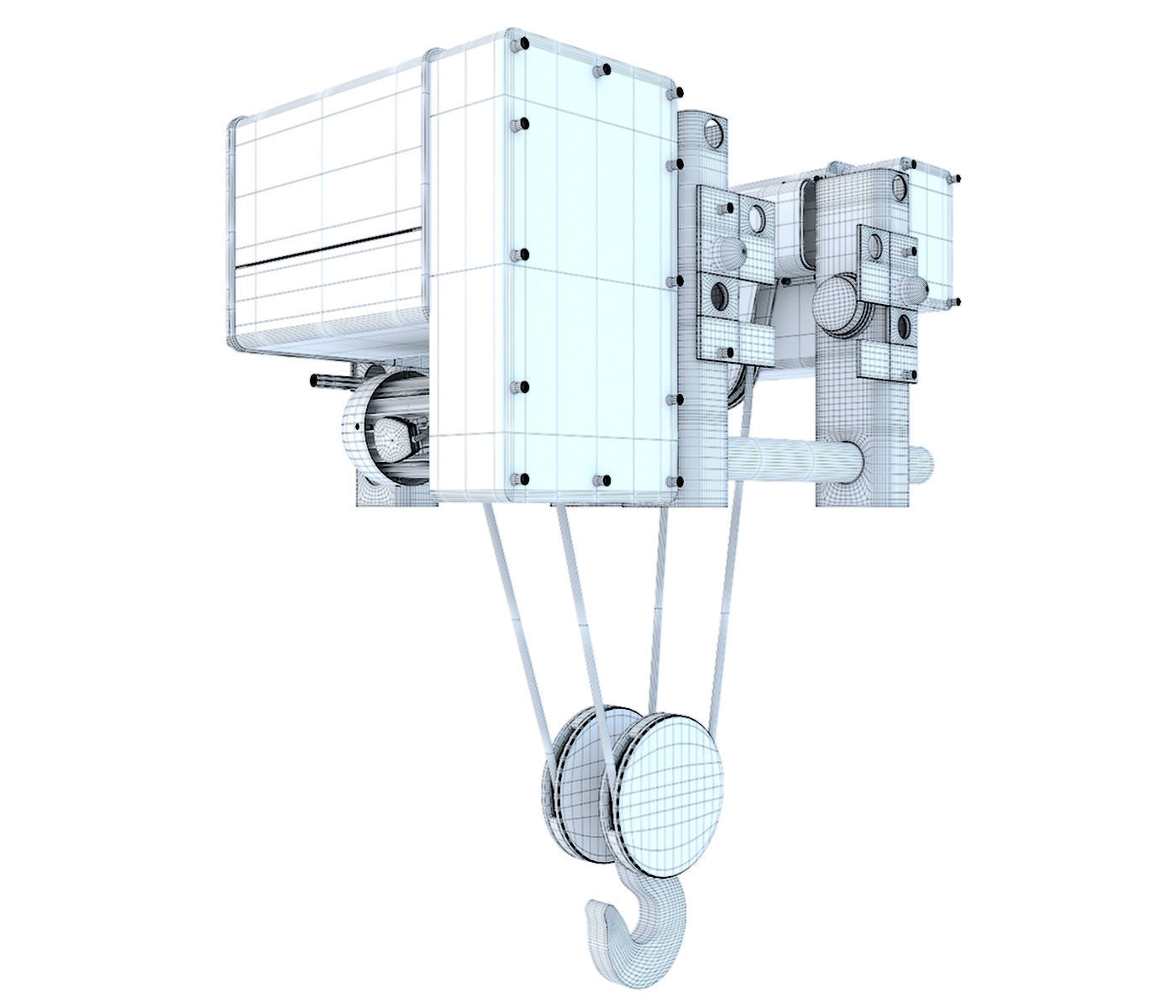 Electric crane hoist 3D model_11