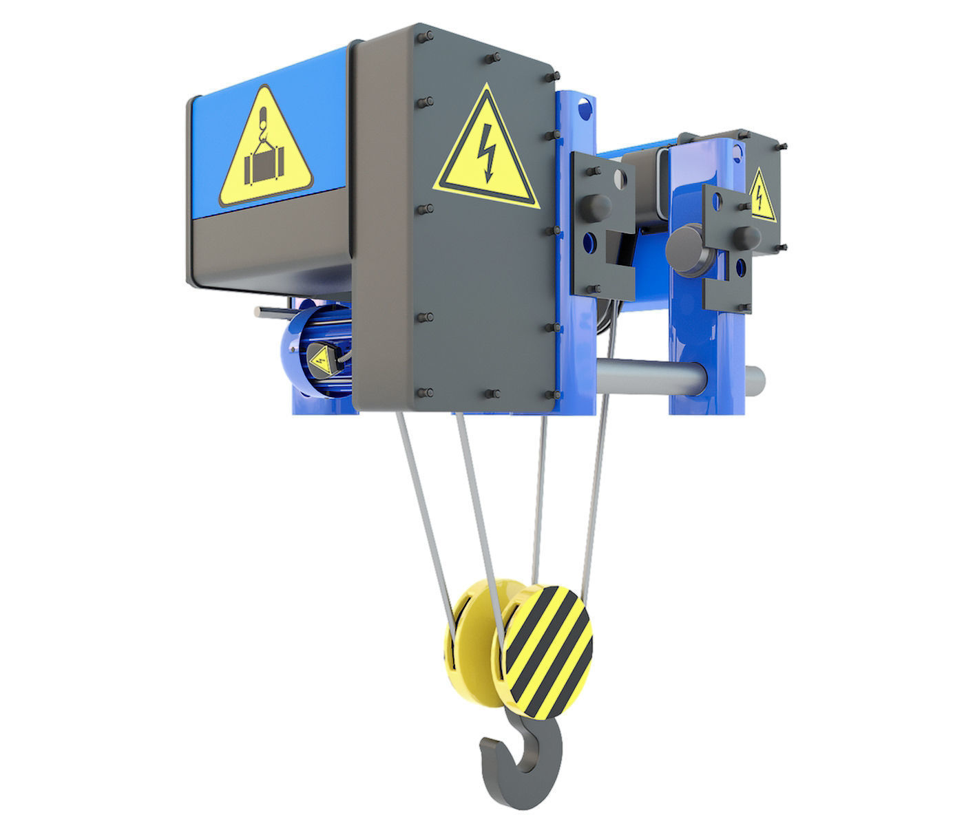 Electric crane hoist 3D model_2