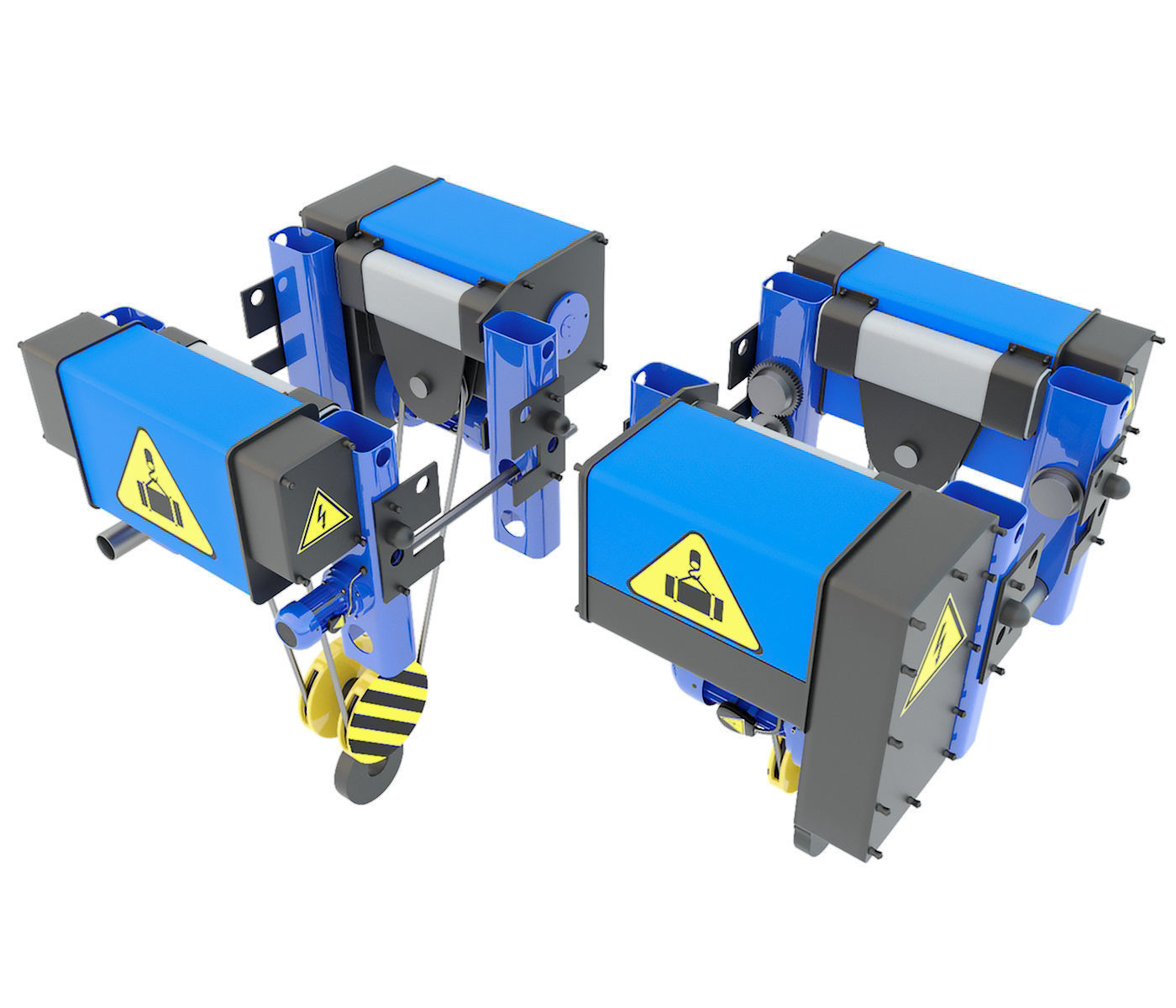 Electric crane hoist 3D model_8