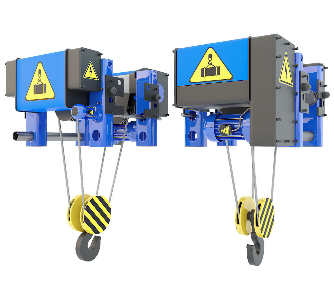 Electric crane hoist 3D model_5