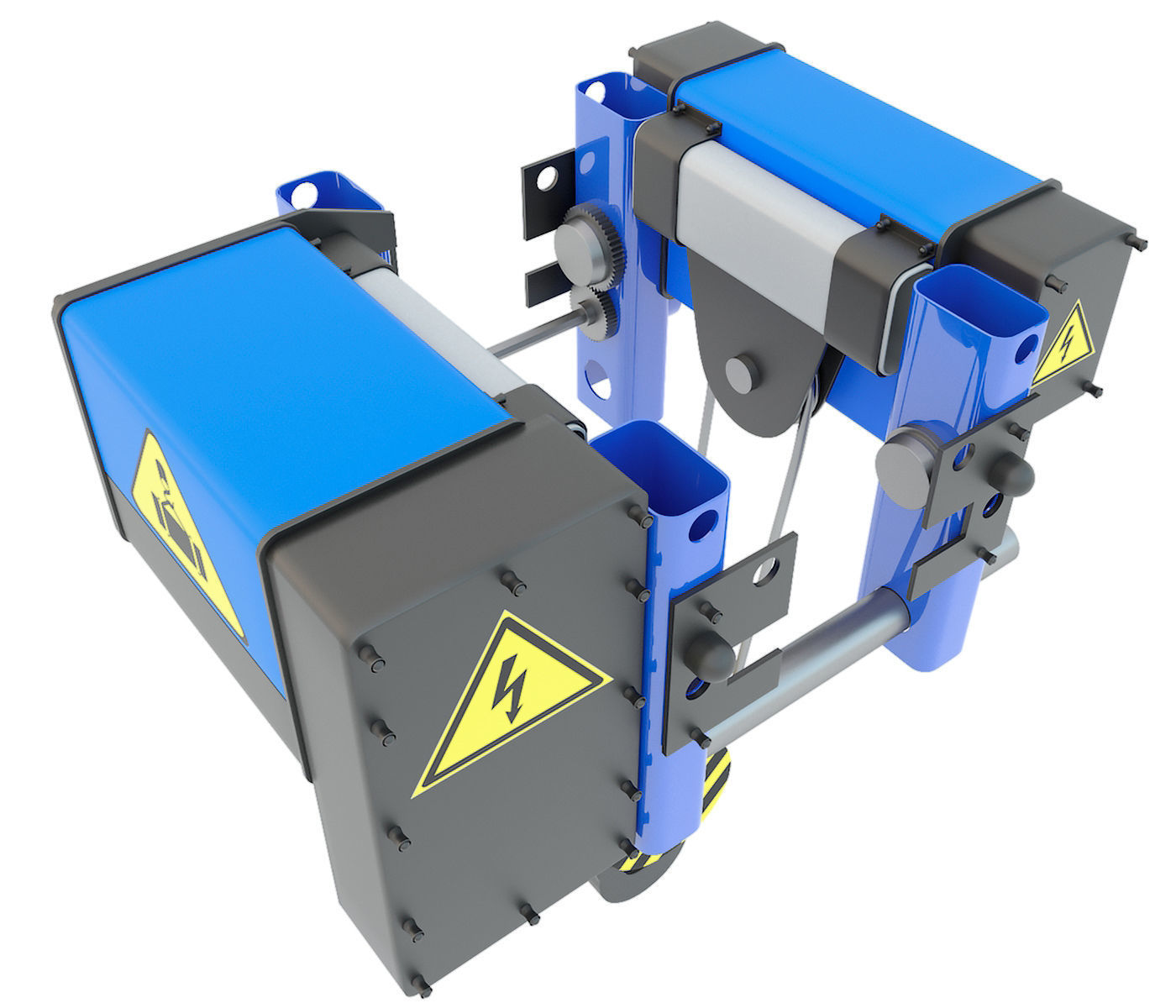 Electric crane hoist 3D model_7