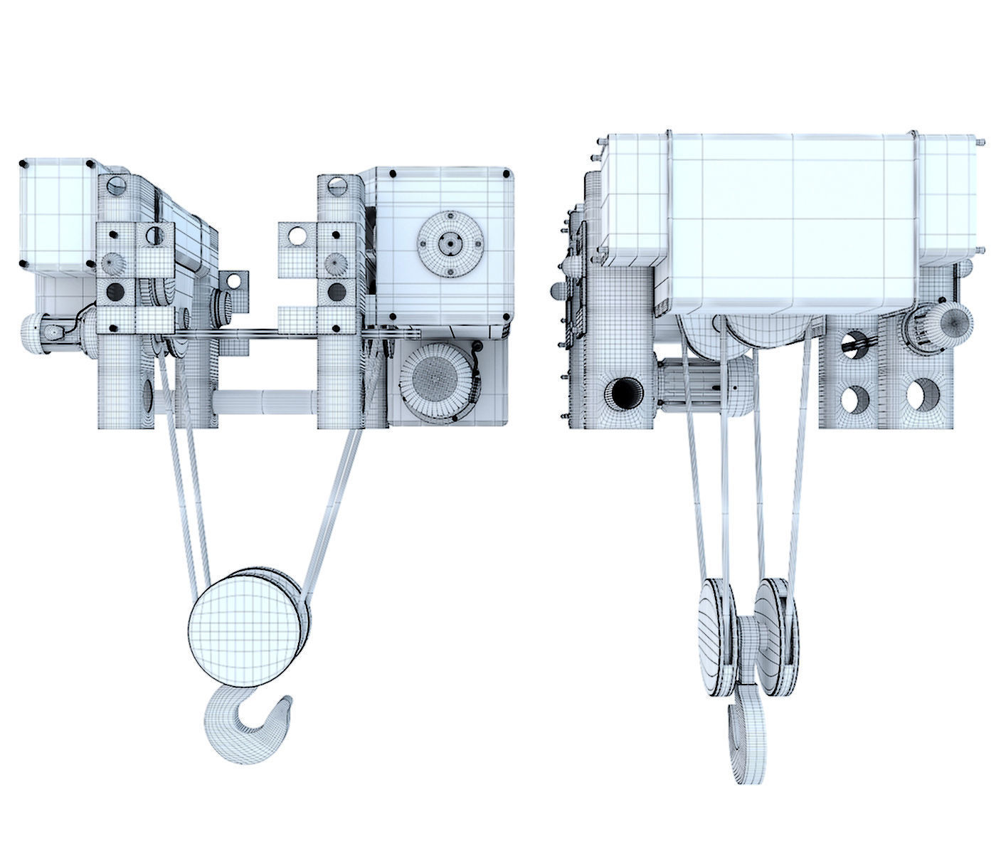 Electric crane hoist 3D model_14