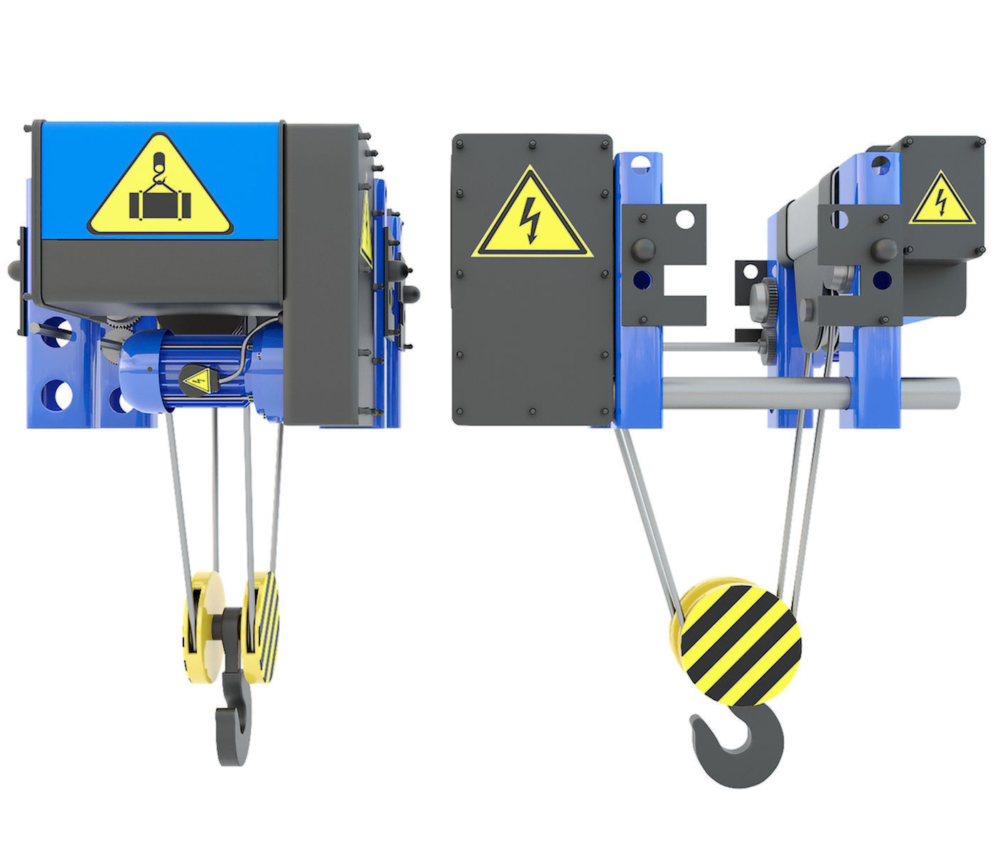 Electric crane hoist 3D model_3