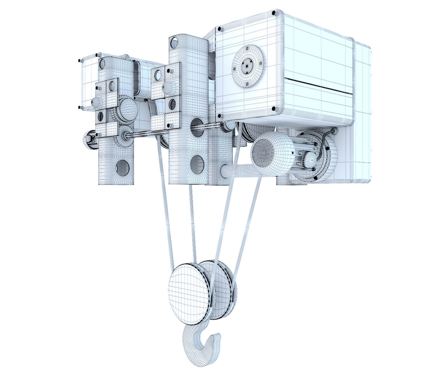 Electric crane hoist 3D model_9