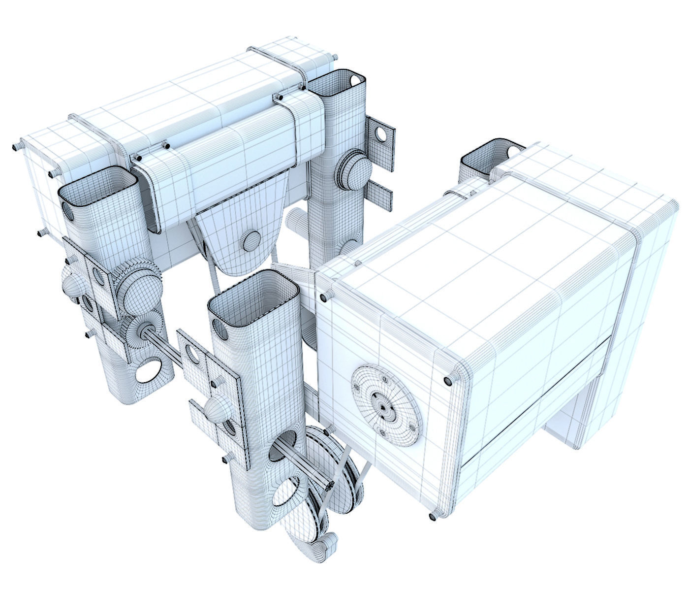 Electric crane hoist 3D model_10