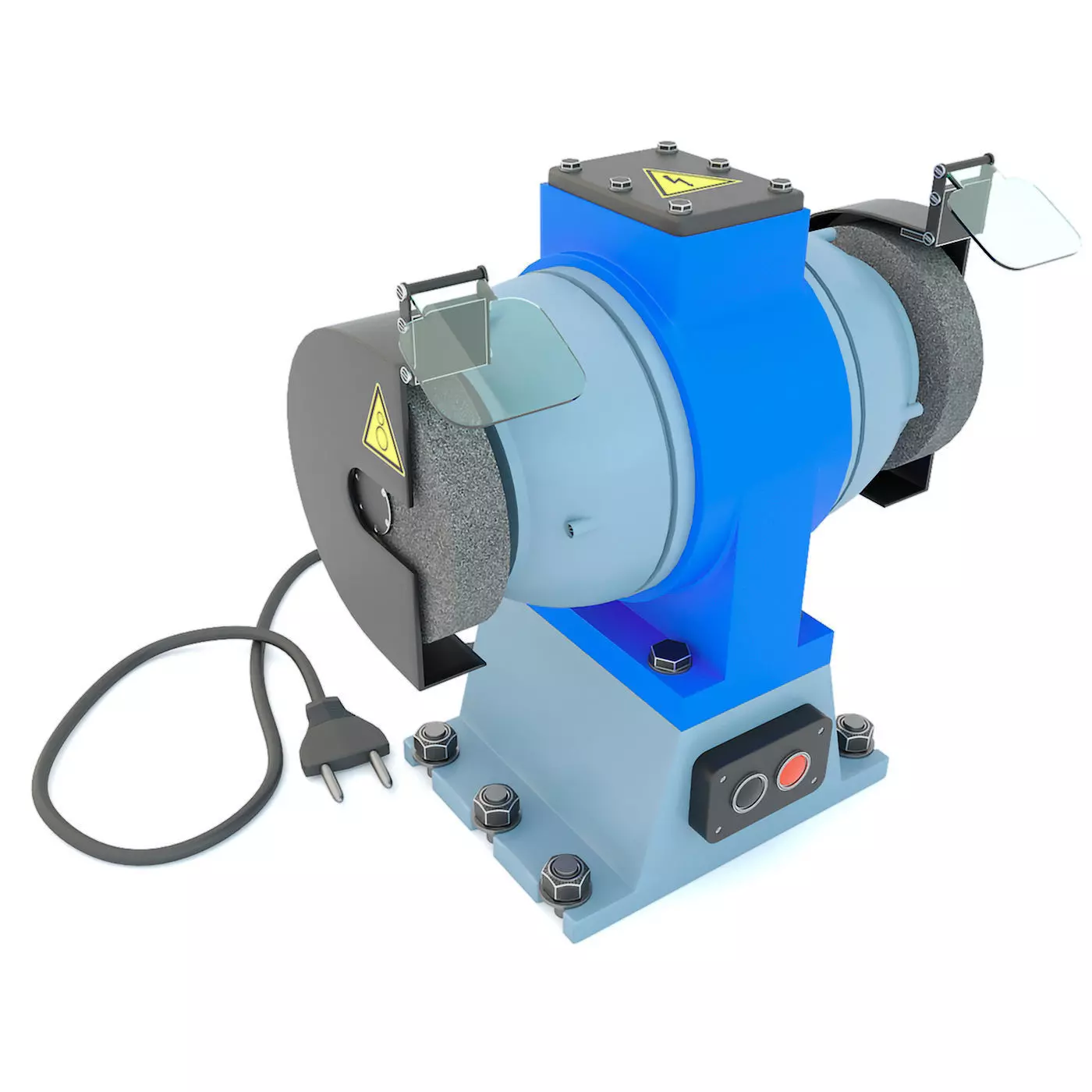 Industrial machine tool - Grinder machine blue 3D model_0