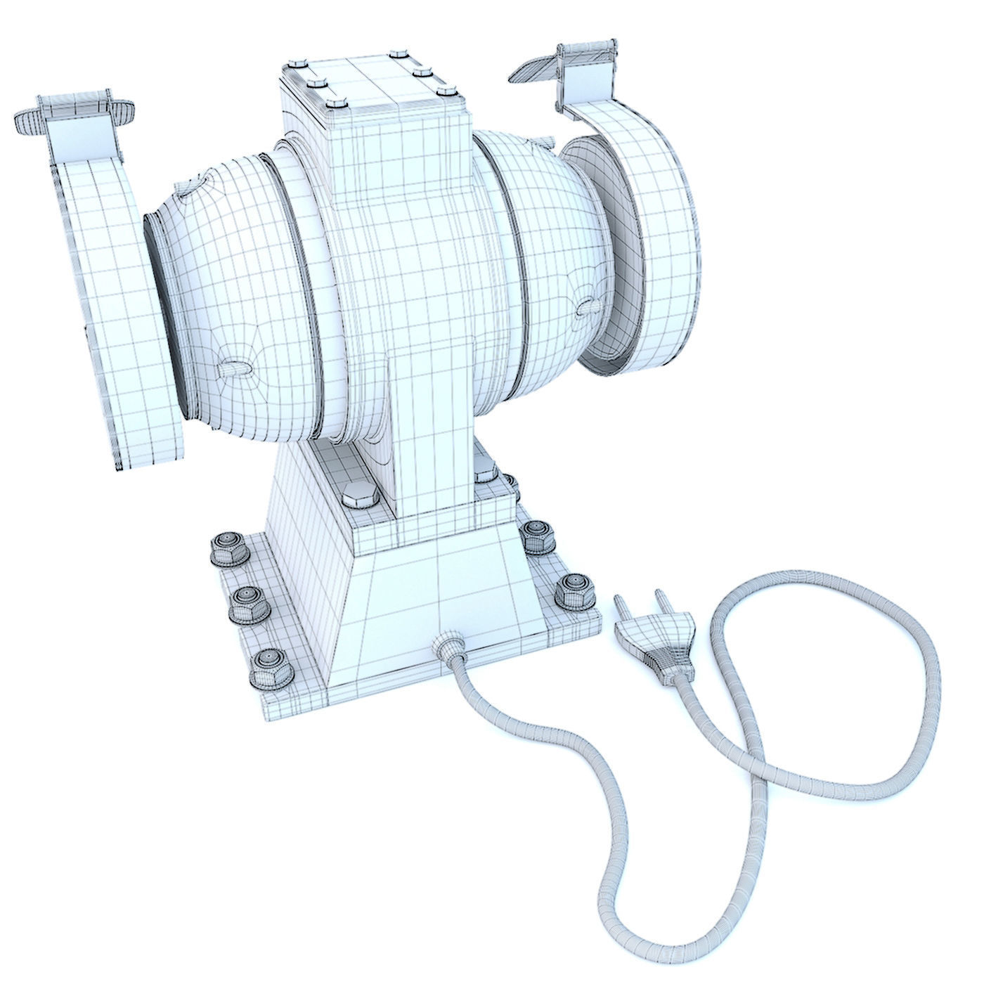 Industrial machine tool - Grinder machine blue 3D model_14