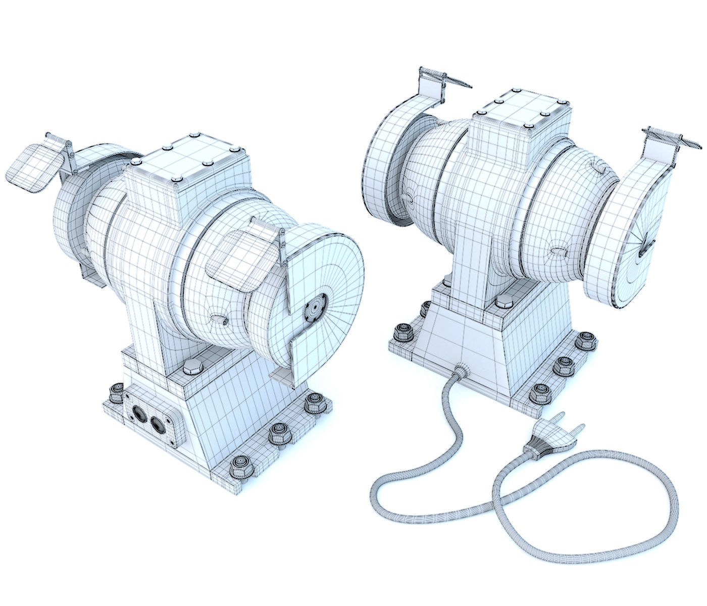 Industrial machine tool - Grinder machine blue 3D model_15