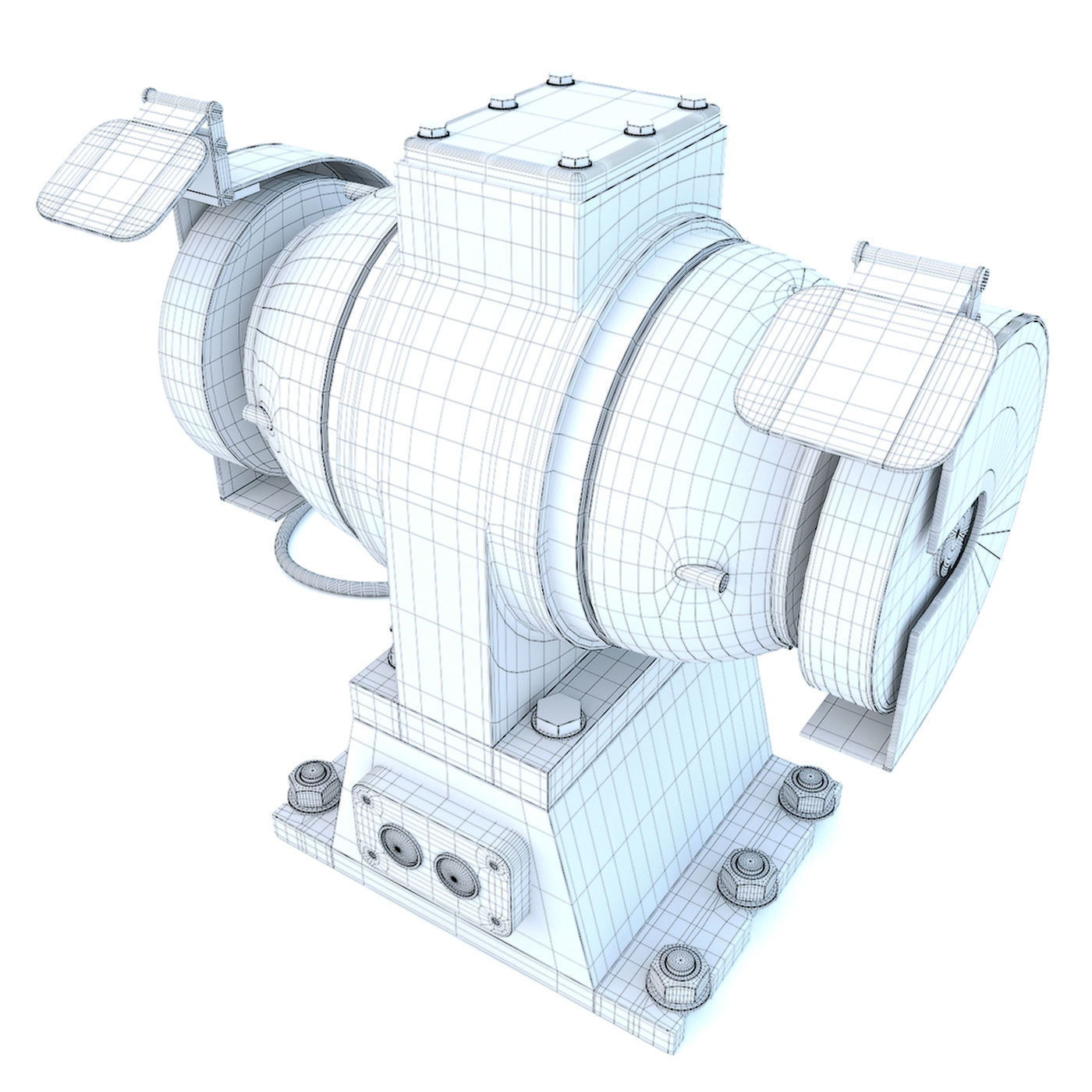Industrial machine tool - Grinder machine blue 3D model_11