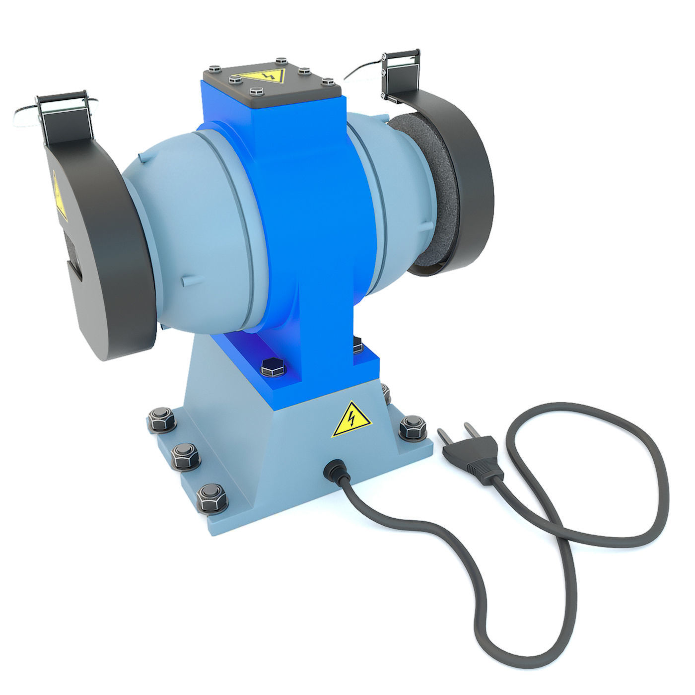 Industrial machine tool - Grinder machine blue 3D model_6