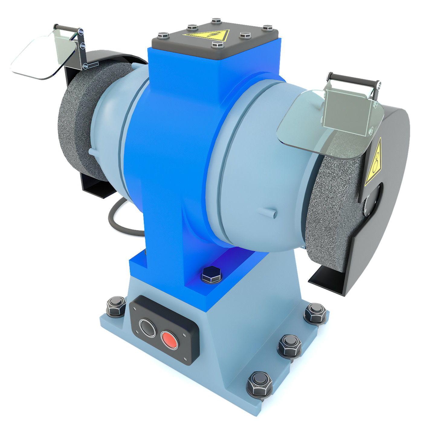 Industrial machine tool - Grinder machine blue 3D model_4