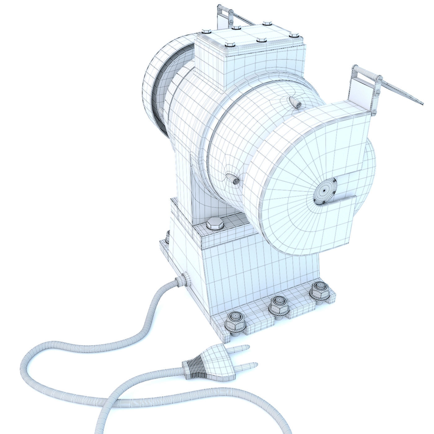 Industrial machine tool - Grinder machine blue 3D model_13