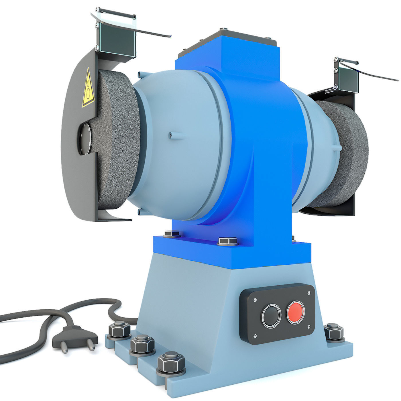 Industrial machine tool - Grinder machine blue 3D model_3