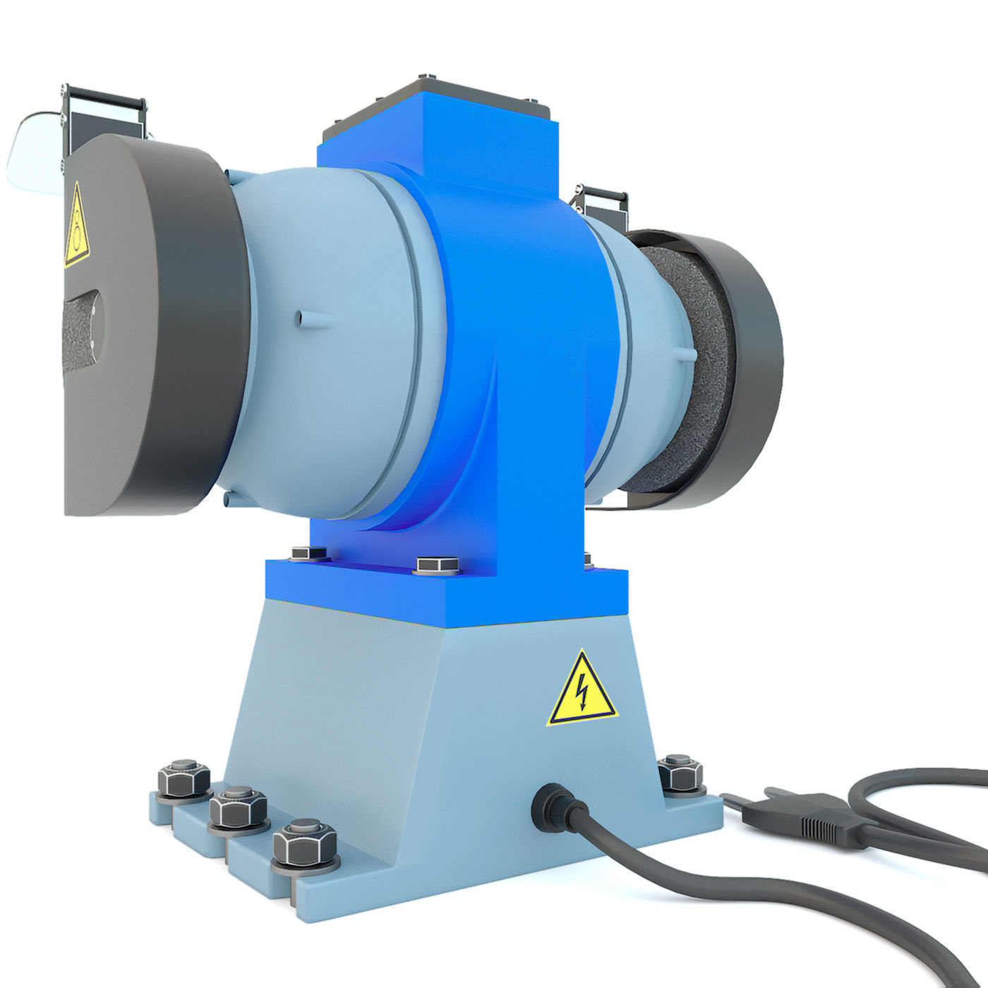 Industrial machine tool - Grinder machine blue 3D model_2