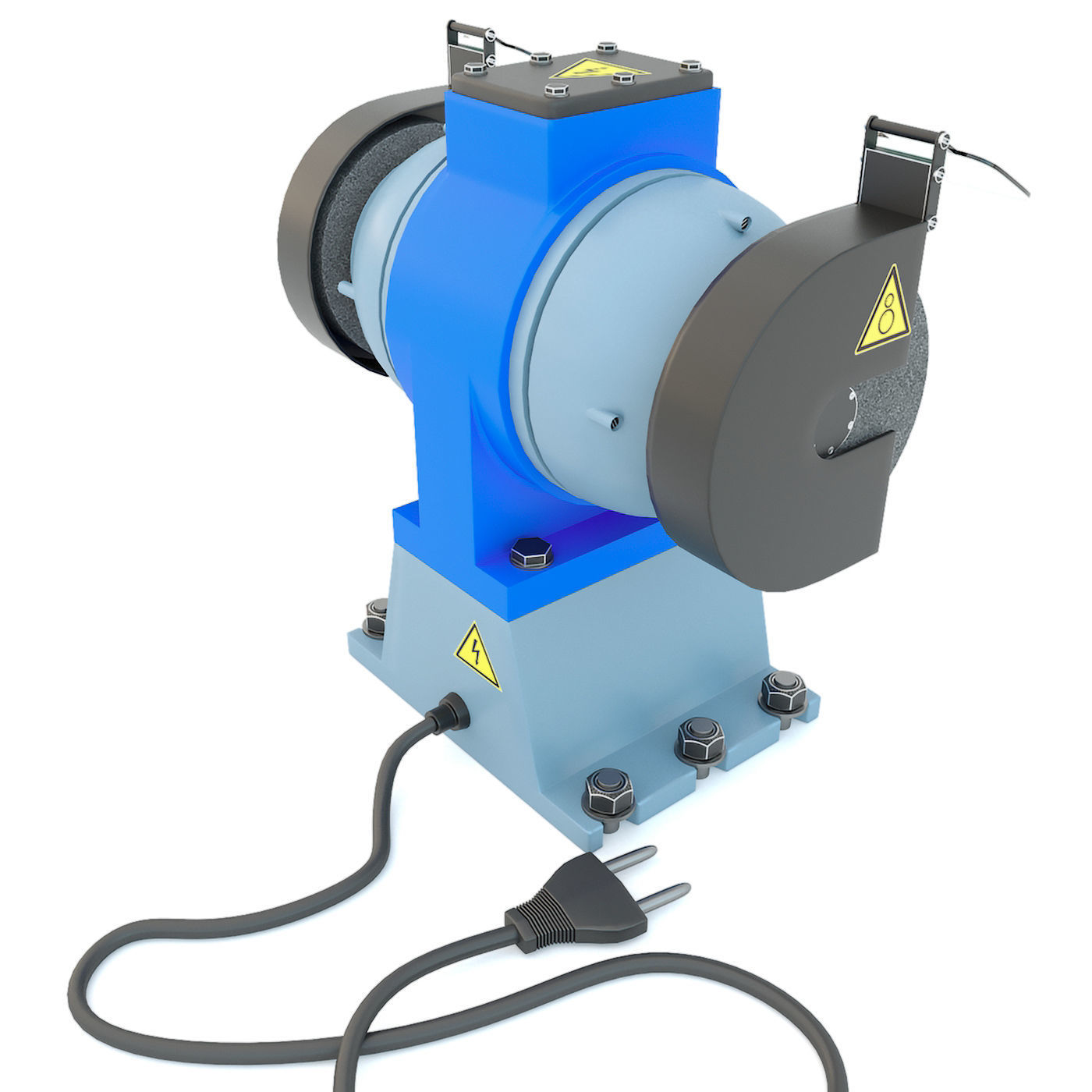Industrial machine tool - Grinder machine blue 3D model_5