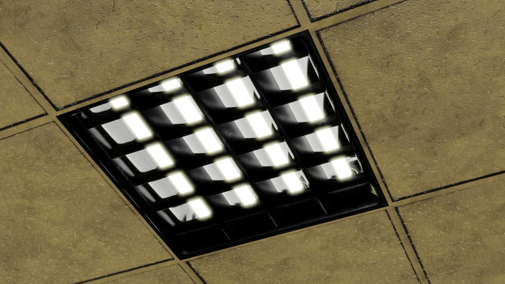 Modular backrooms assets with Blender Generator  Low-poly 3D model_3