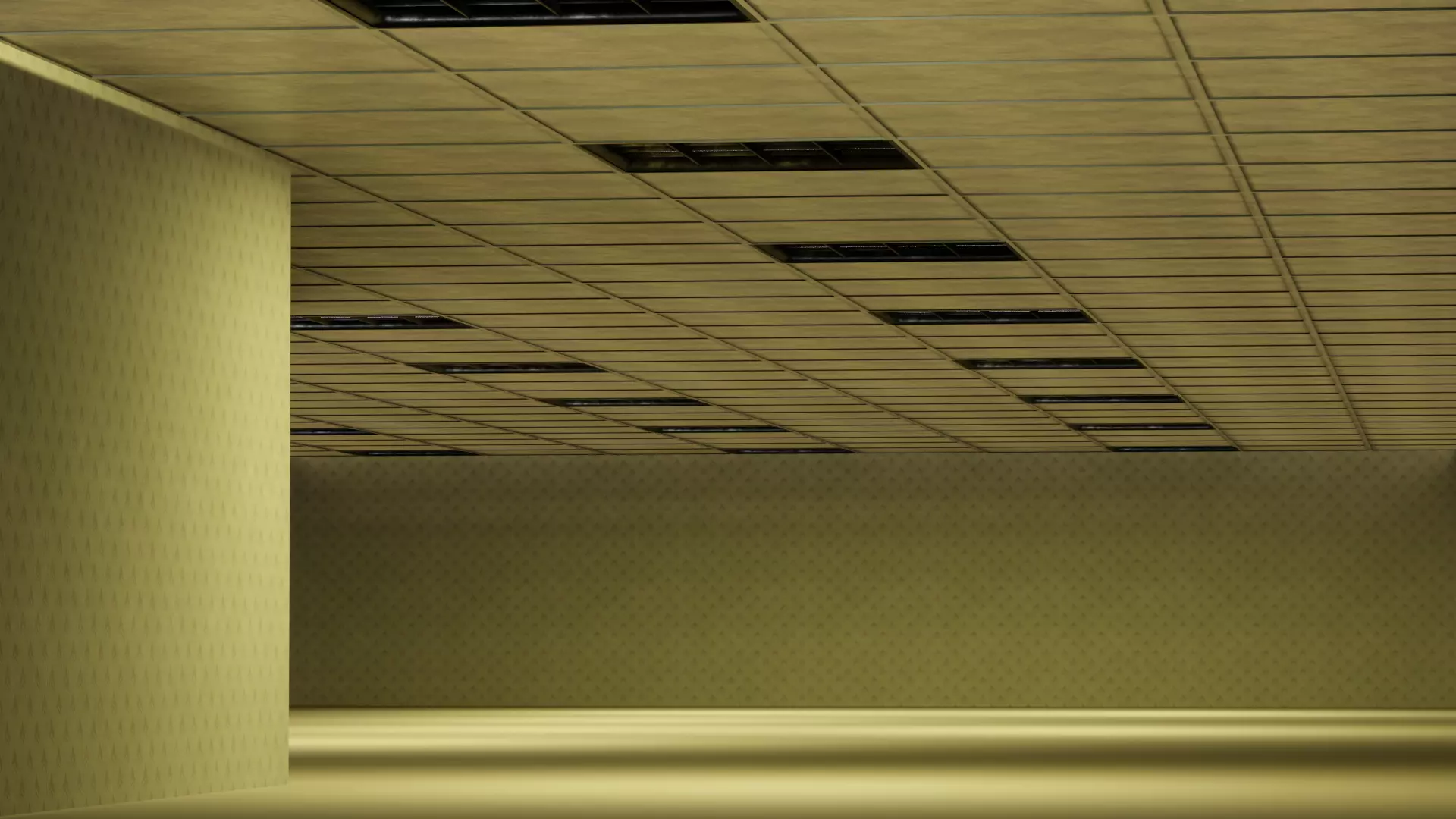 Modular backrooms assets with Blender Generator  Low-poly 3D model_0