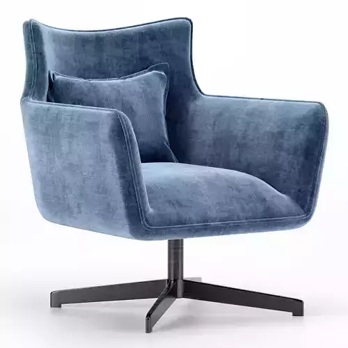 Jacob Velvet Swivel Wing Chair