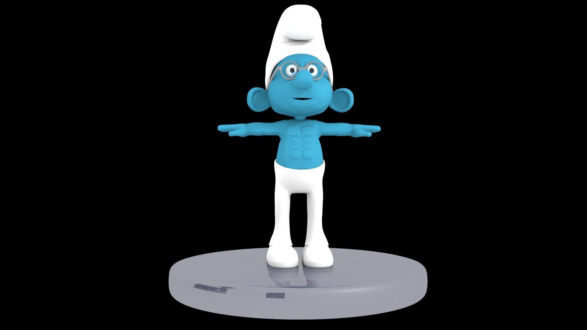 SMURF BRAINY PITUFO Low-poly 3D model_5