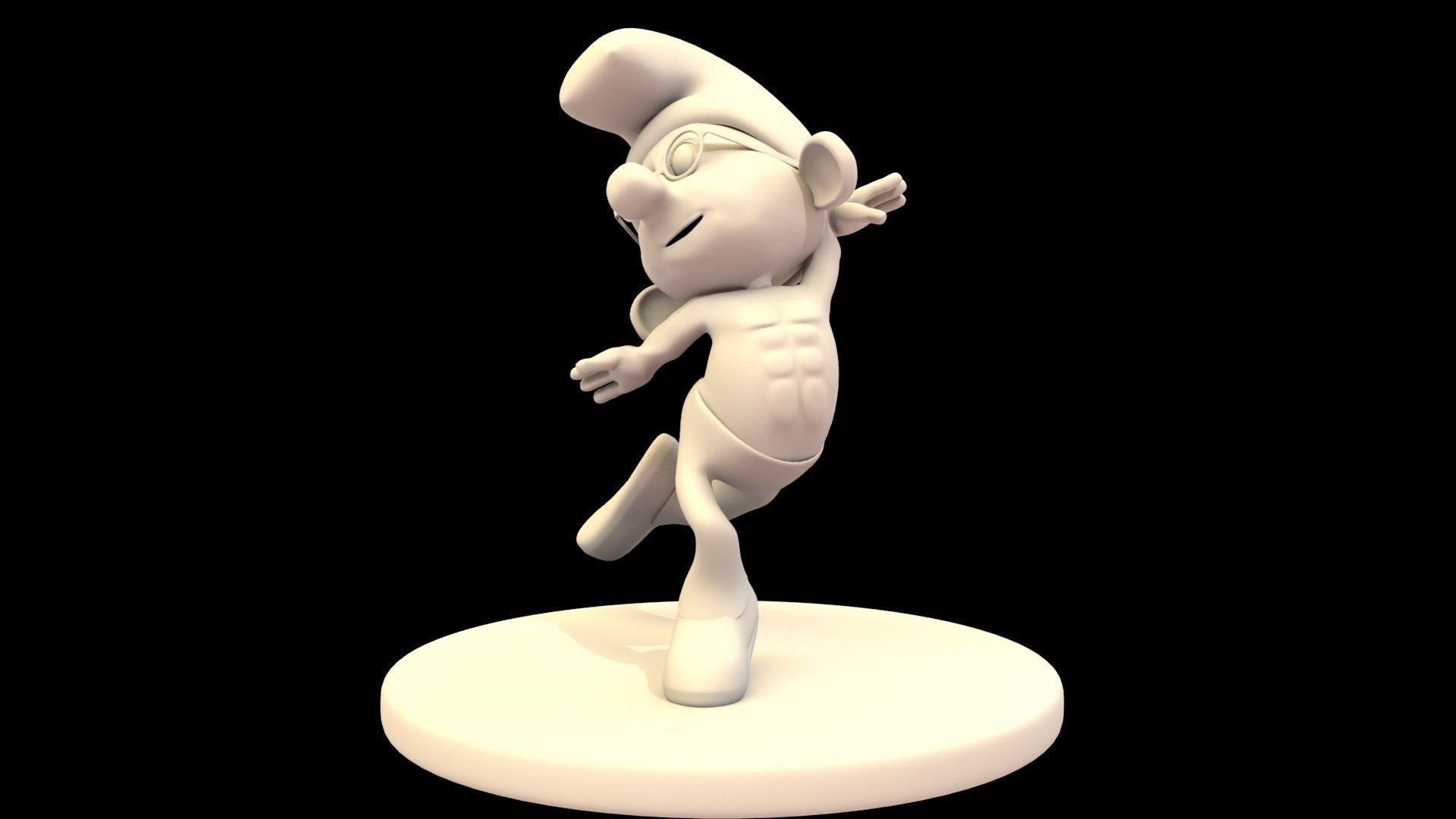 SMURF BRAINY PITUFO Low-poly 3D model_18
