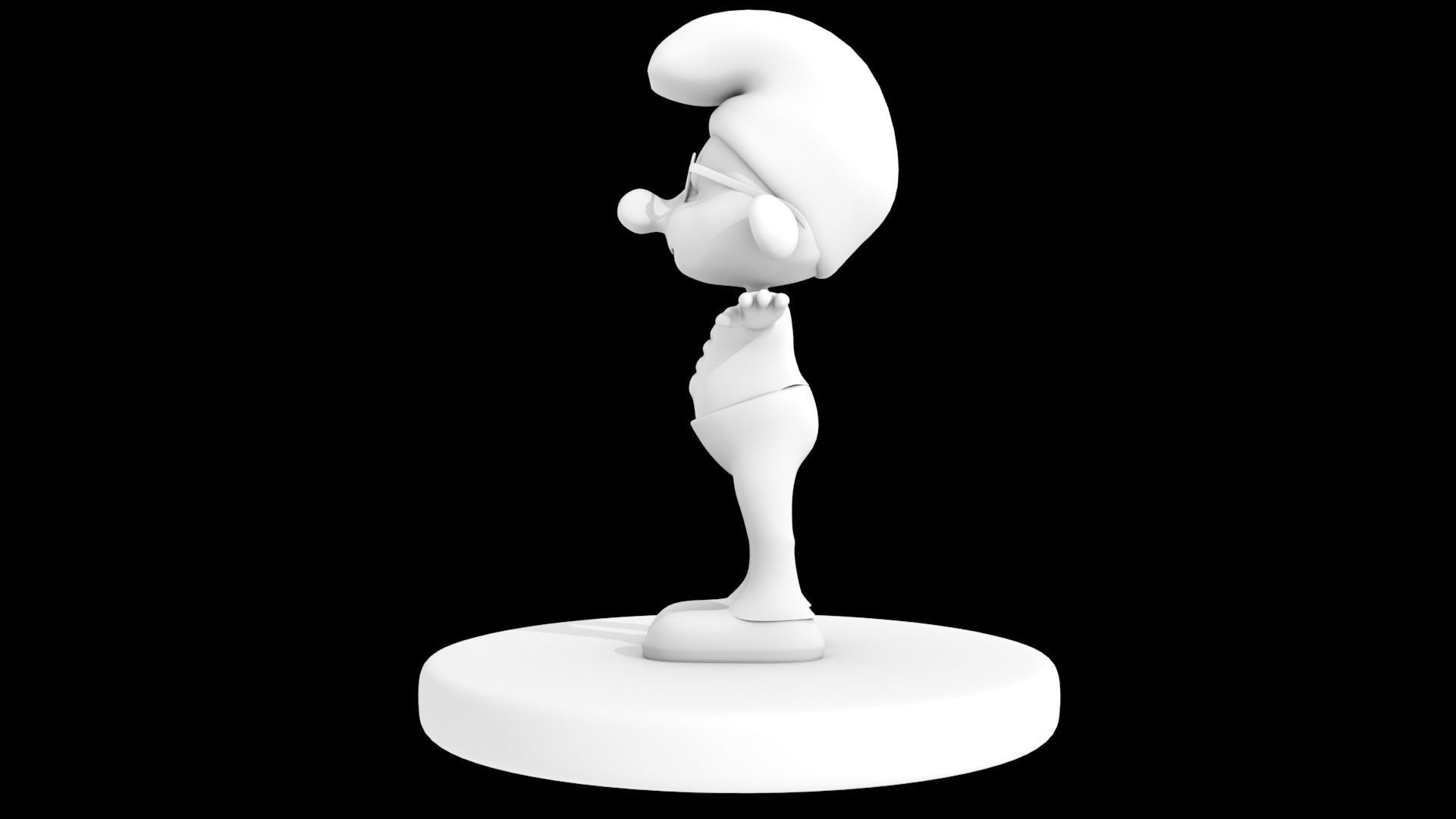 SMURF BRAINY PITUFO Low-poly 3D model_16