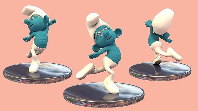 SMURF BRAINY PITUFO Low-poly 3D model