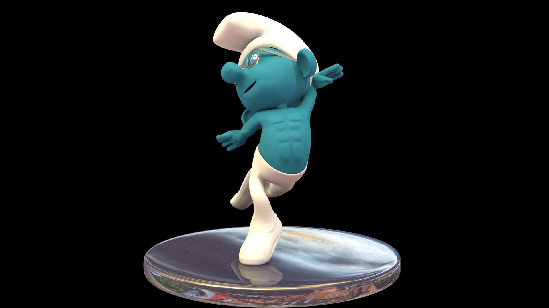 SMURF BRAINY PITUFO Low-poly 3D model_3