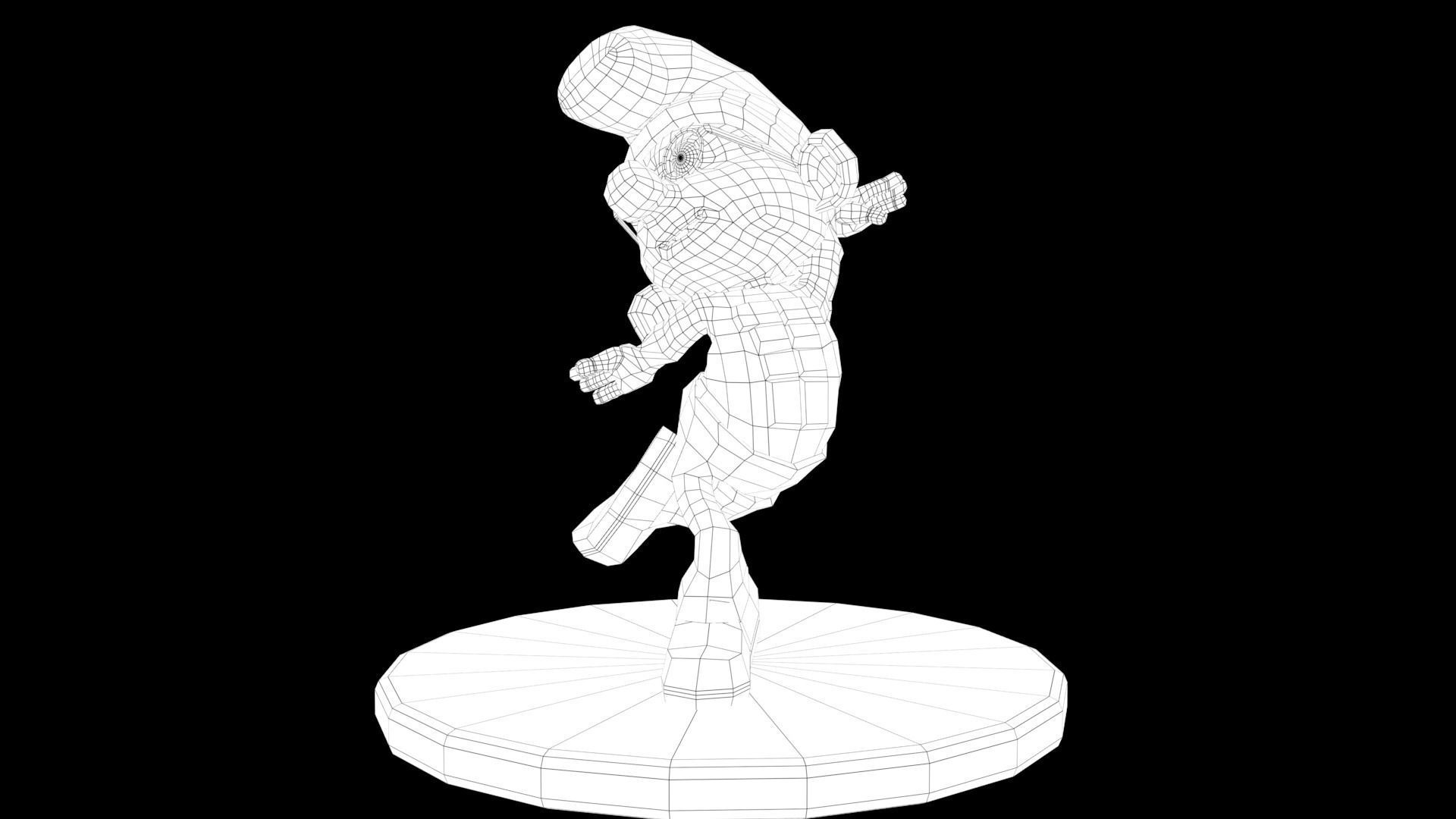 SMURF BRAINY PITUFO Low-poly 3D model_22