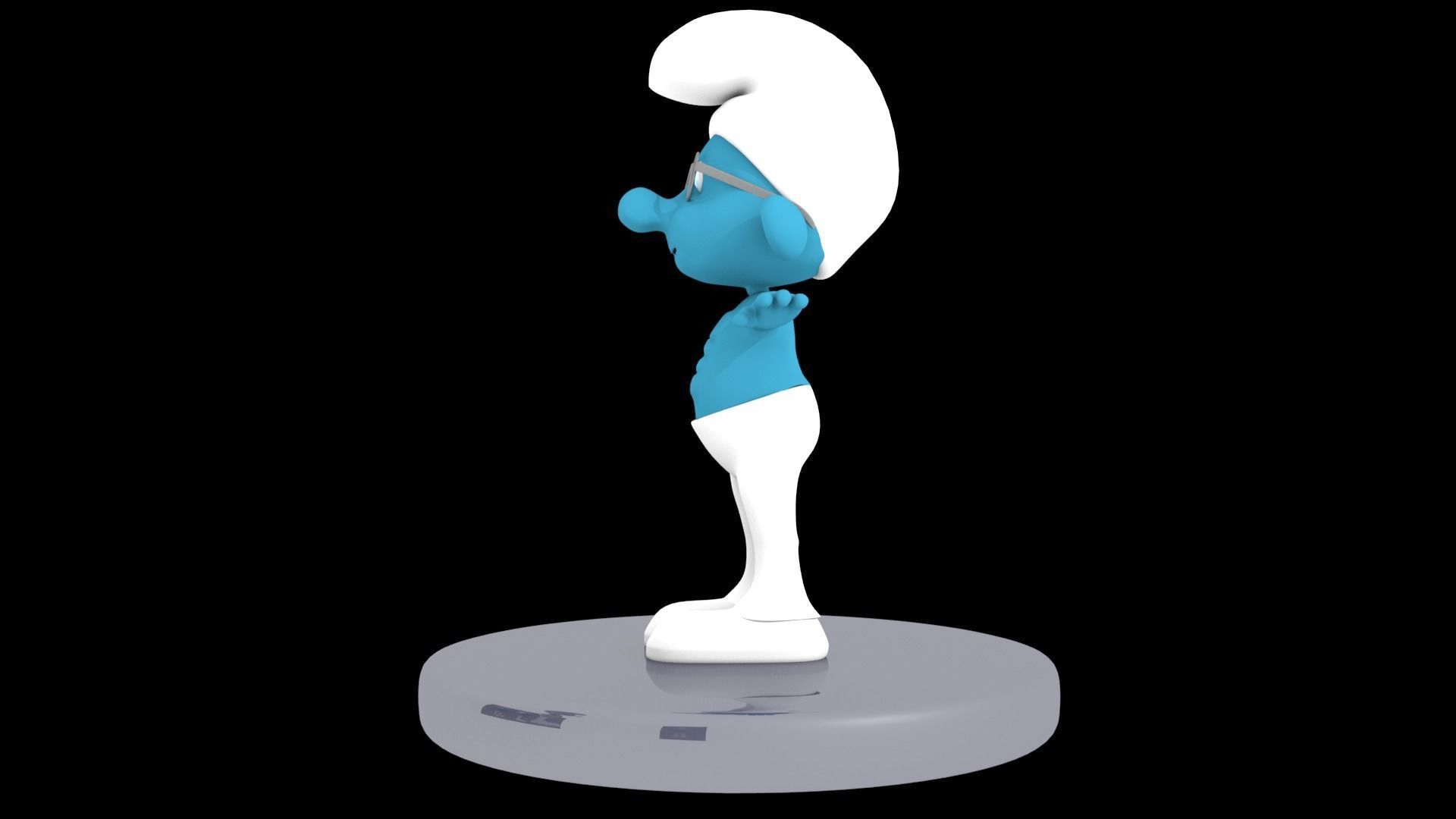 SMURF BRAINY PITUFO Low-poly 3D model_6