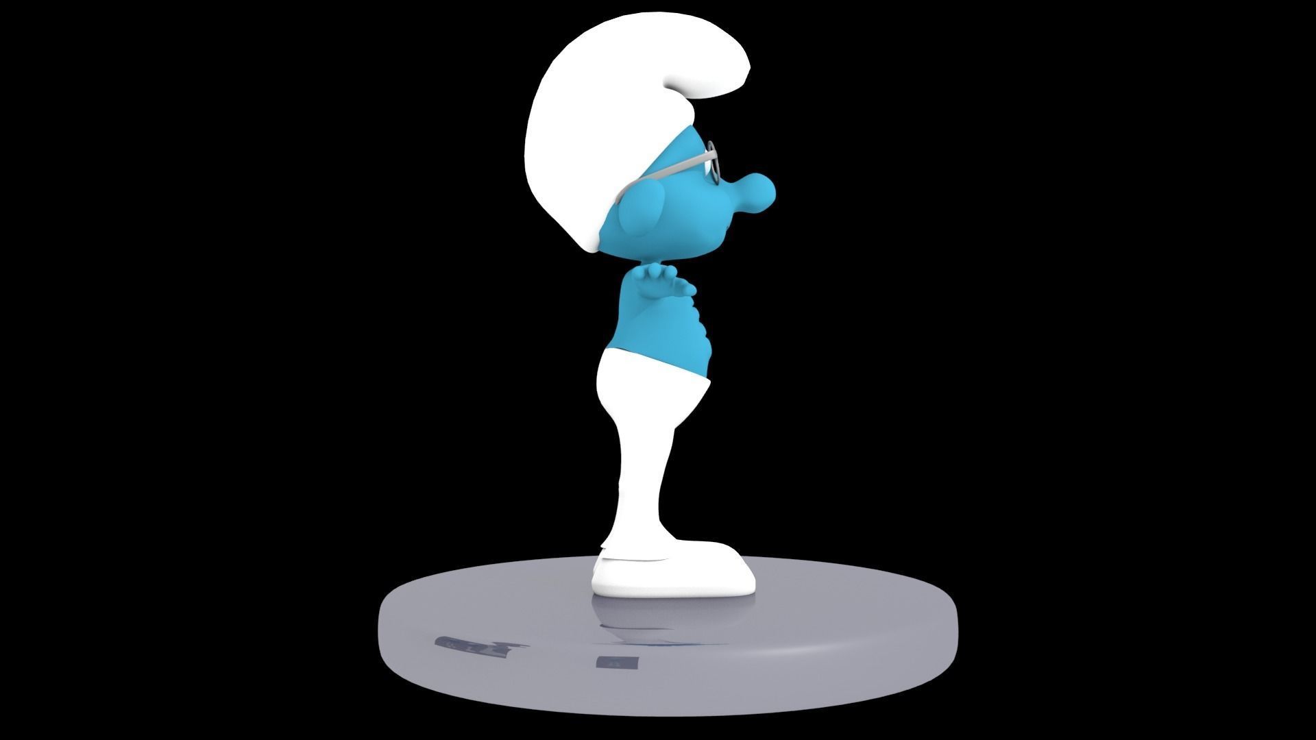 SMURF BRAINY PITUFO Low-poly 3D model_7