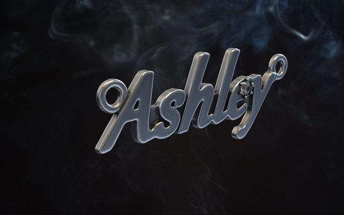 Personalized pendant Ashley 3D print model
