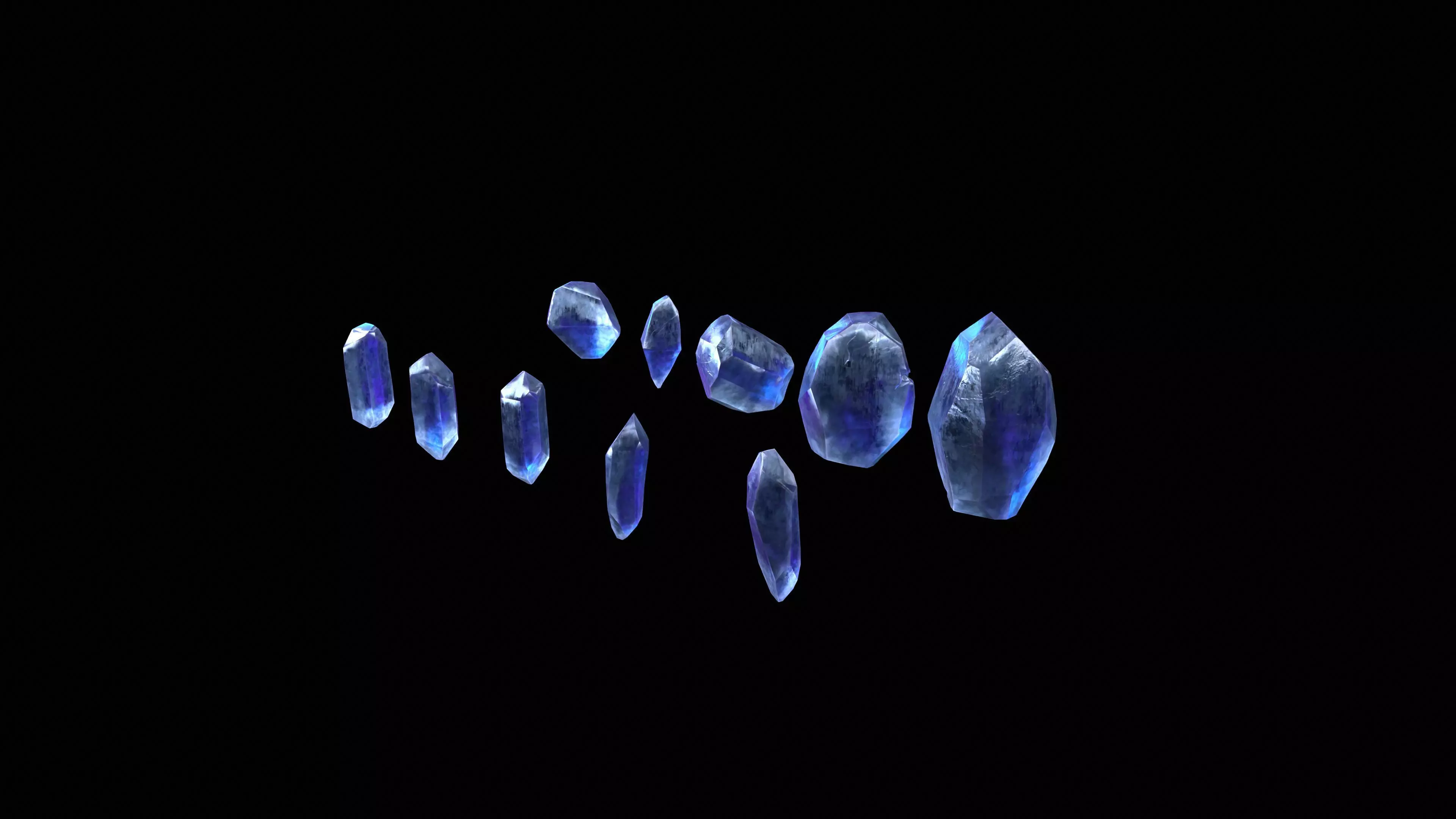 Crystal Low Poly Pbr Set Low-poly 3D model_0