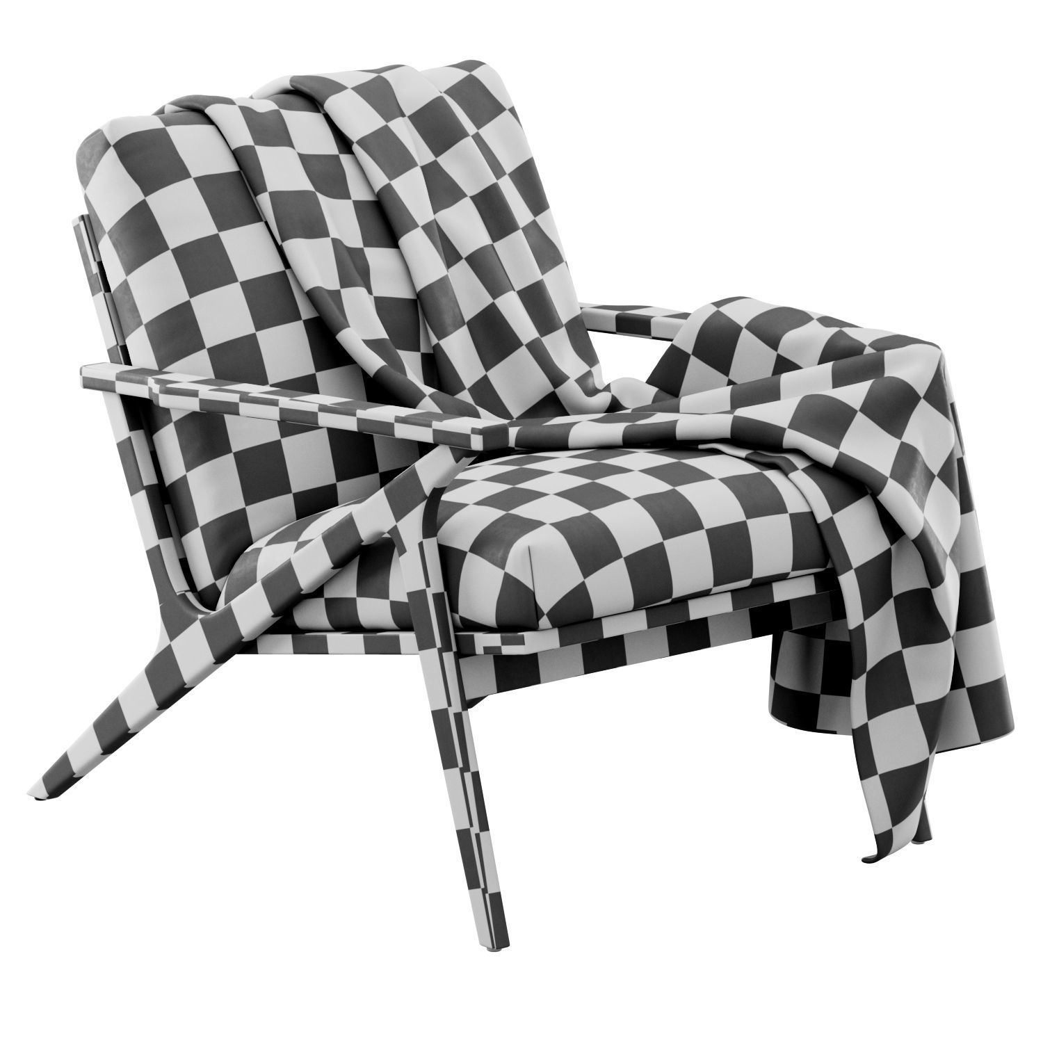 Cavett Wood Frame Armchair by Crate and Barrel 3D model_12