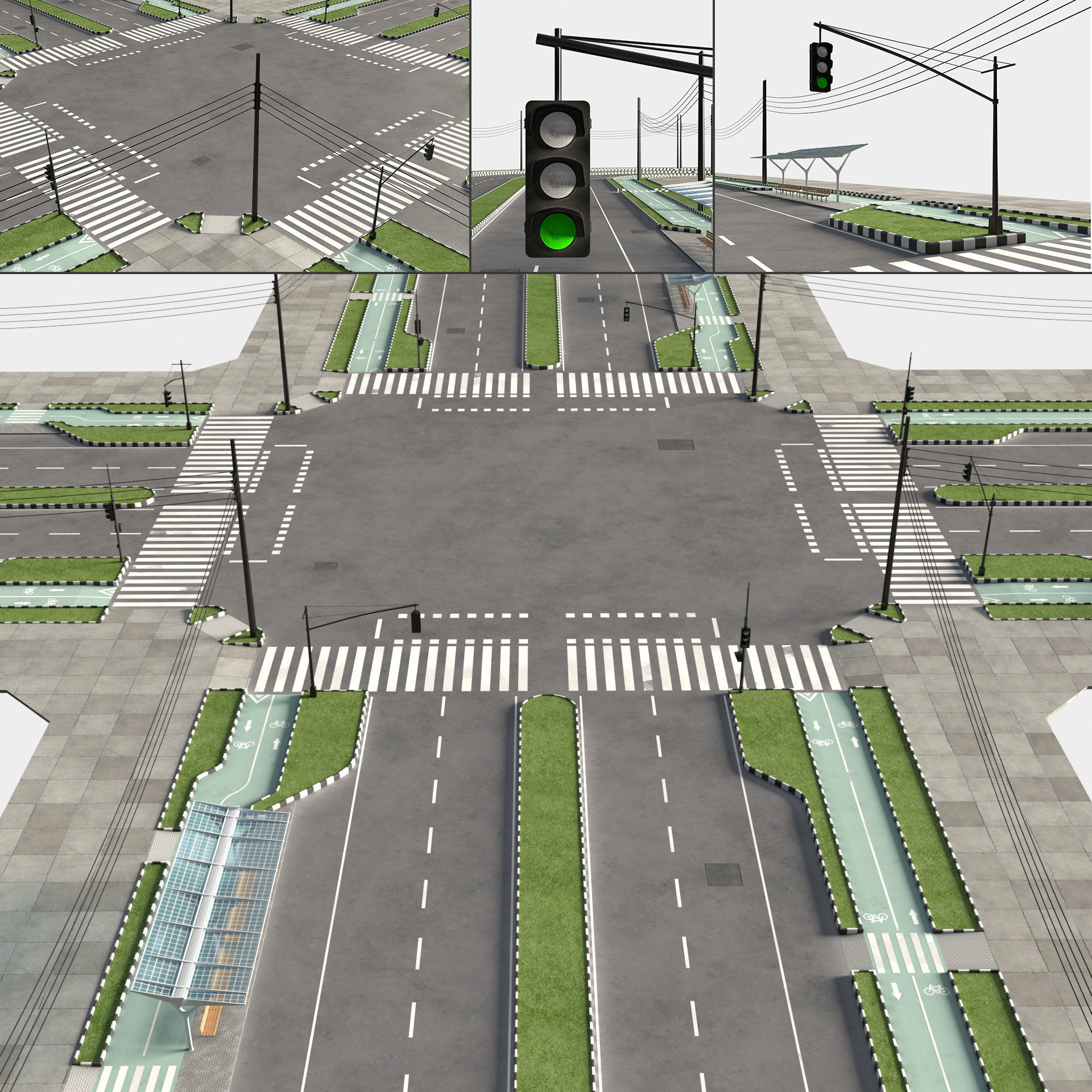 green street 3D model_4