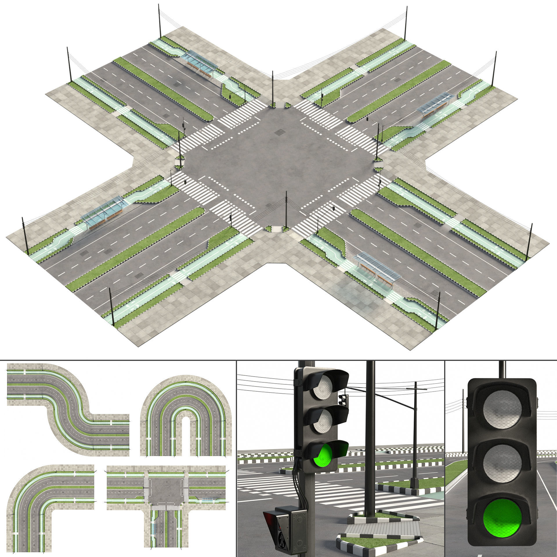 green street 3D model_1