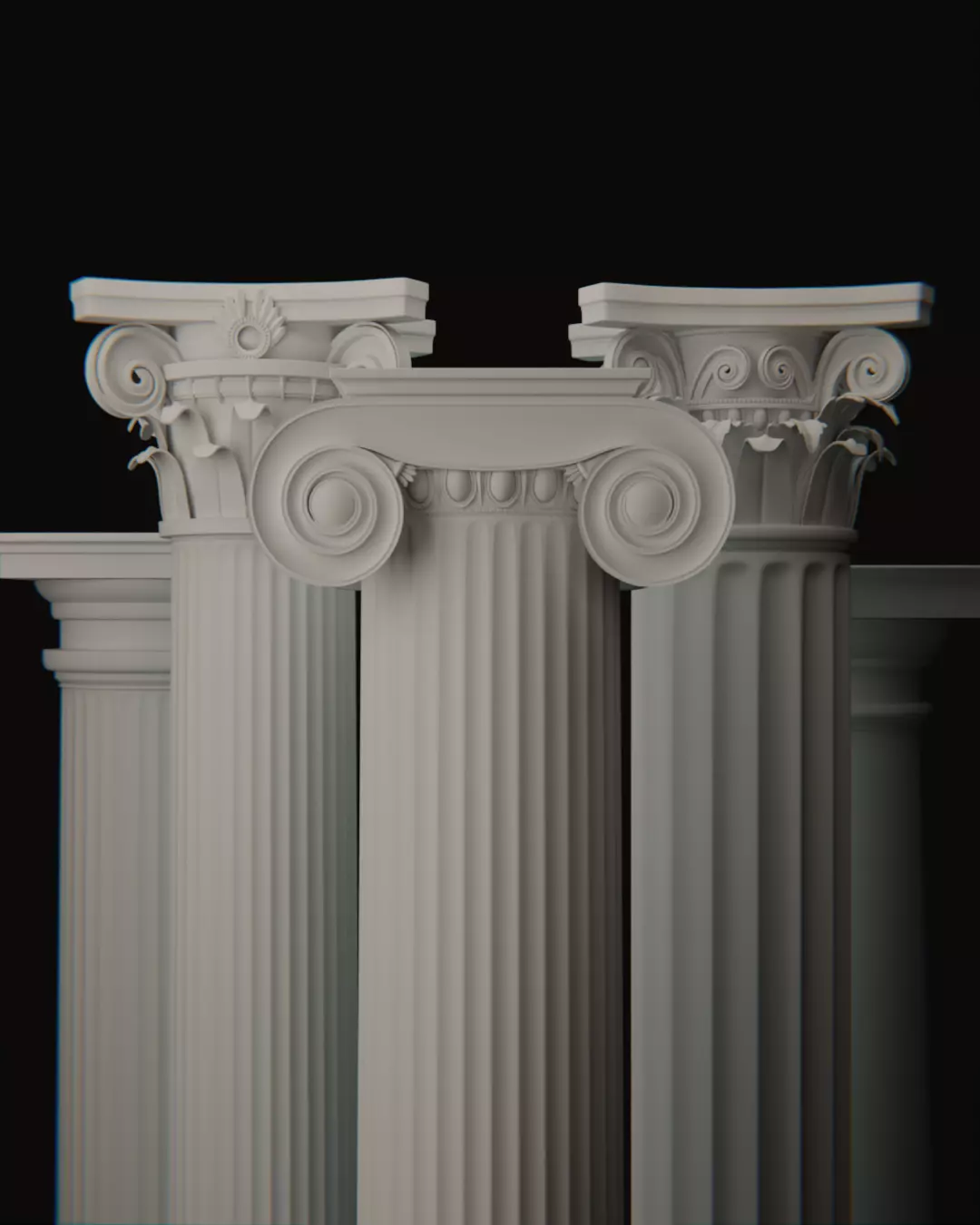 5 GREEK COLUMNS 3D model
