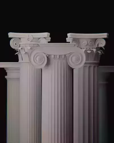 5 GREEK COLUMNS 3D model