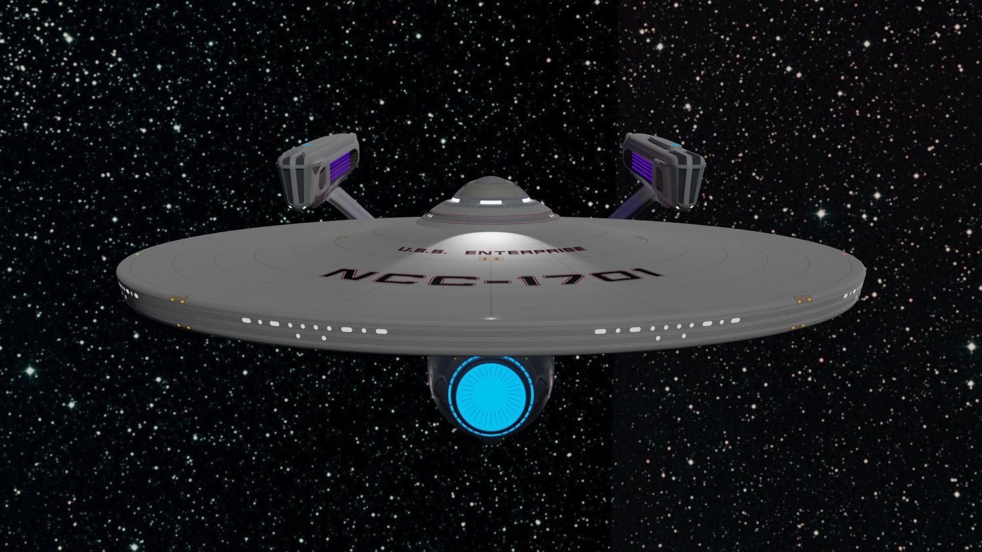 Star Trek Enterprise NCC-1701 High Poly 3D Model 3D model_1