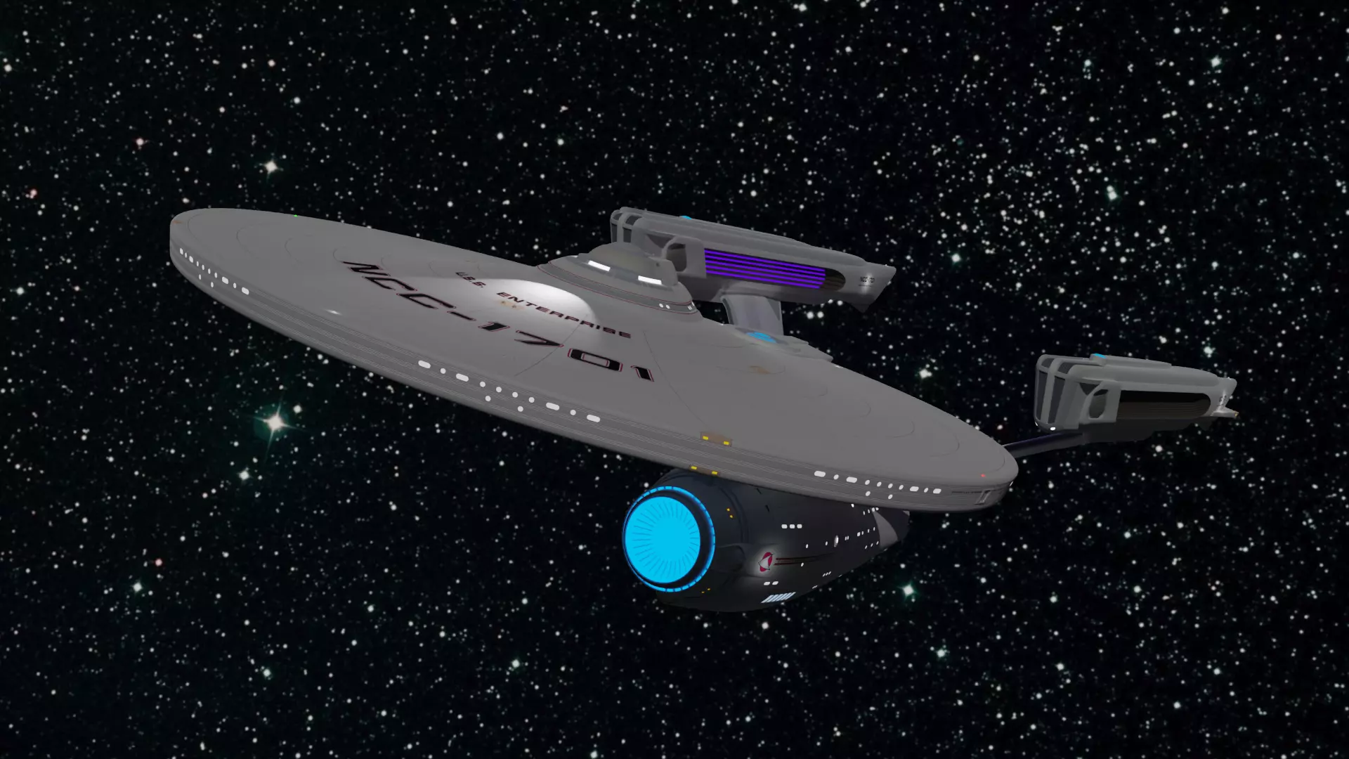 Star Trek Enterprise NCC-1701 High Poly 3D Model 3D model_0