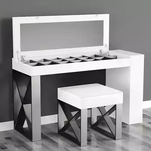 Franco Furniture Dressing table with ottoman 7