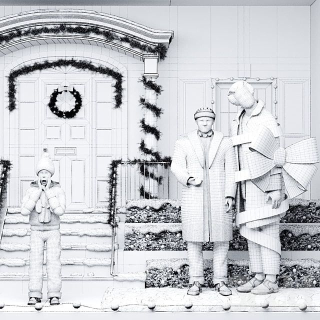 Christmas Showcase of clothing store Home Alone 3D model_4