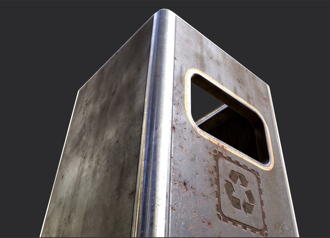 trash can - PBR Low-poly 3D model_5